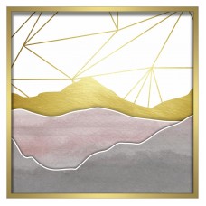 Watercolor Mountains- Blush Shadowbox With 2 Layer Raised Shapes   